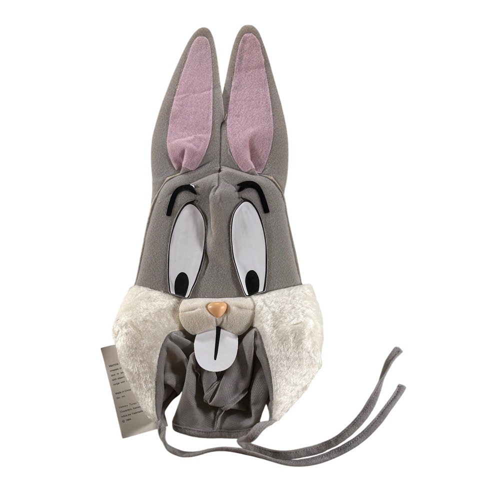 Vintage 1994 Bugs Bunny Looney Tunes Foam Mask Rubies Costume Gray White